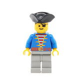 LEGO pi005 - Pirate /Blue Jacket, Light Gray Legs, Black Pirate Triangle Hat)